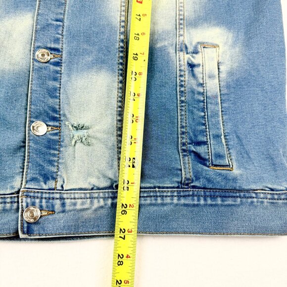 Mackeen Mens Venice Rhinestones Blue Denim Jacket Sz XXL Distressed Thunder NWOT - Picture 11 of 11